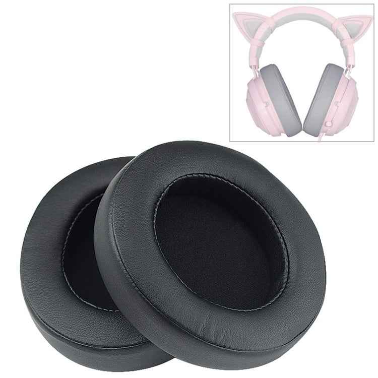2 PCS For Razer Kraken 7.1 V2 Pro Headphone Cushion Sponge Black Net Cover Earmuffs Replacement Earpads