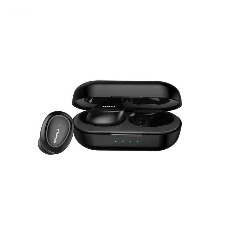 awei T6C Bluetooth 5.0 Stereo TWS Wireless Binaural Bluetooth Earphone, Support Wireless Charging Function
