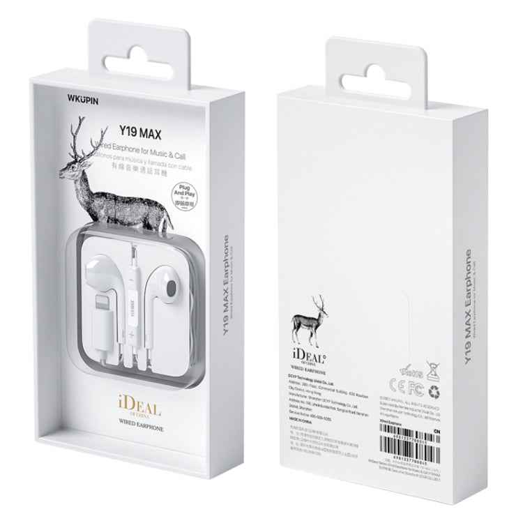 WK Y19 MAX iDeal Series 8 Pin In-Ear HIFI Stereo Wired Earphone, Length: 1.2m