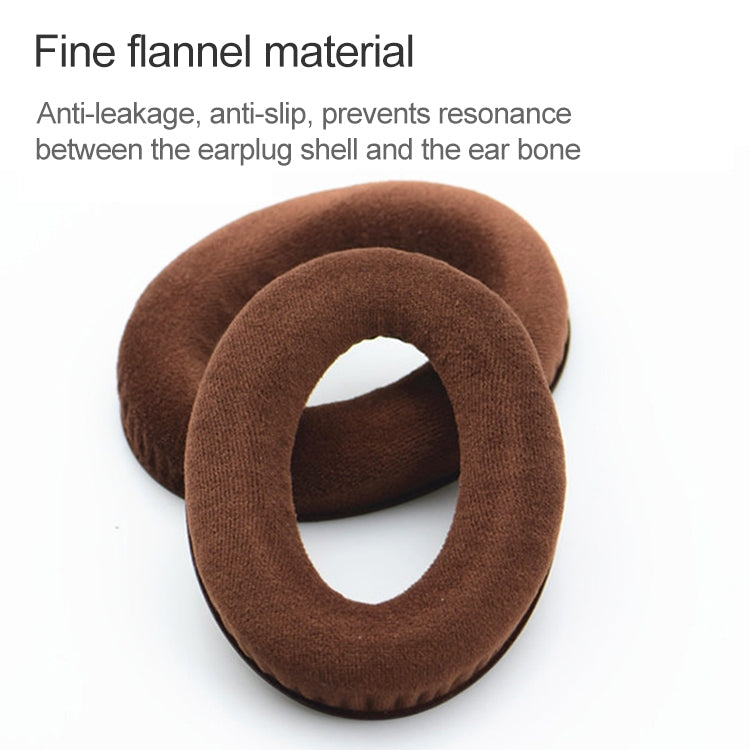 2 PCS For Sennheiser HD515 / HD555 / HD595 / HD598 / HD558 / PC360 Flannel Earphone Cushion Cover Earmuffs Replacement Earpads with Tone Tuning Cotton, Velvet Brown, Velvet Black