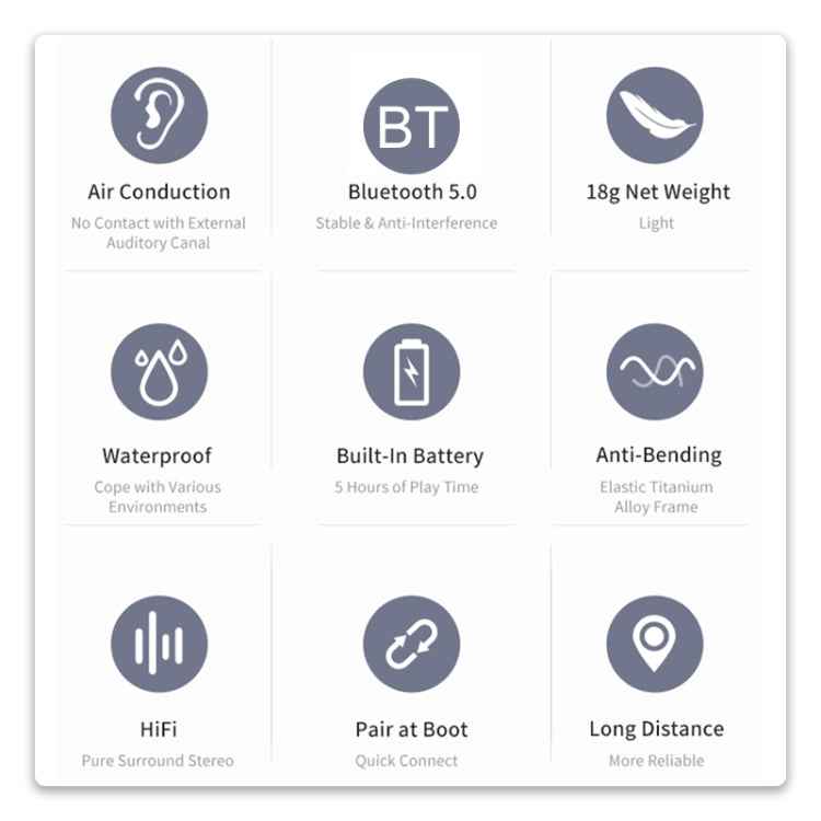 awei A889BL Air Conduction Sports Bluetooth 5.0 Wireless Headset