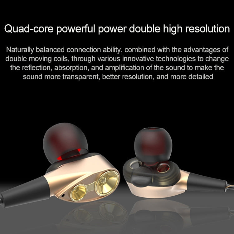 D12 1.2m Wired In Ear 3.5mm Interface Stereo Wire-Controlled HIFI Earphones Dual-motion Loop Running Game Music Headset With Packaging, D12 With Packaging (Black)