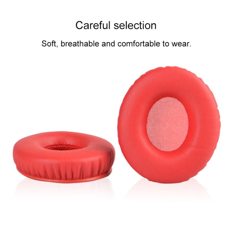 2 PCS For Beats Solo HD / Solo 1.0 Headphone Protective Leather Cover Sponge Earmuffs, Black, Red, Blue
