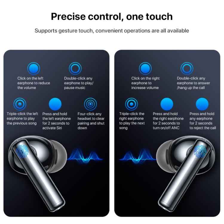 Yesido TWS23 Bluetooth 5.3 LED Digital Display TWS ANC Noise Reduction Wireless Bluetooth Earphone