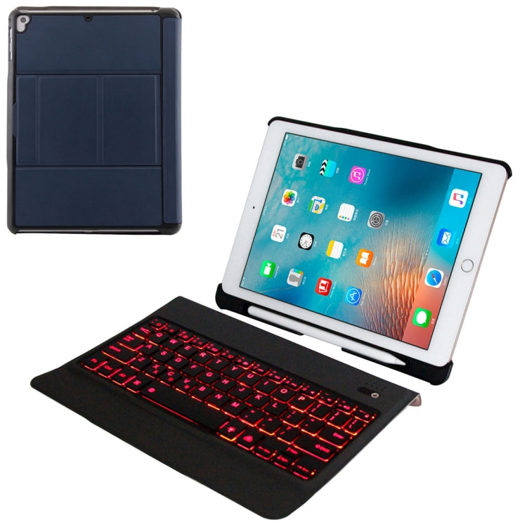 T-201D Detachable Bluetooth 3.0 Ultra-thin Keyboard + Lambskin Texture Leather Tablet Case for iPad Air / Air 2 / iPad Pro 9.7 inch, Support Multi-angle Adjustment / Backlight, T-201D