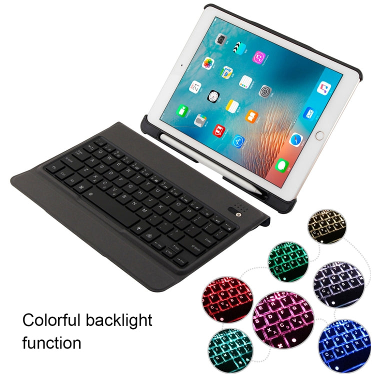 T-201D Detachable Bluetooth 3.0 Ultra-thin Keyboard + Lambskin Texture Leather Tablet Case for iPad Air / Air 2 / iPad Pro 9.7 inch, Support Multi-angle Adjustment / Backlight, T-201D