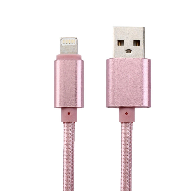 2m Woven Style Metal Head 84 Cores 8 Pin to USB 2.0 Data / Charger Cable