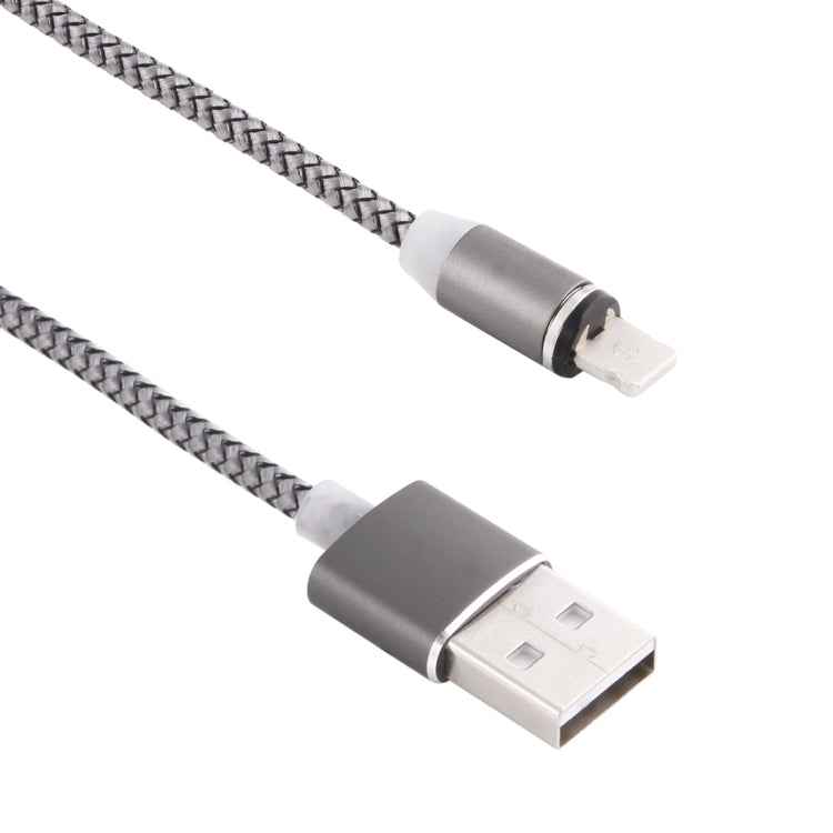 360 Degree Rotation 8 Pin to USB 2.0 Weave Style Magnetic Charging Cable with LED Indicator, Cable Length: 1m