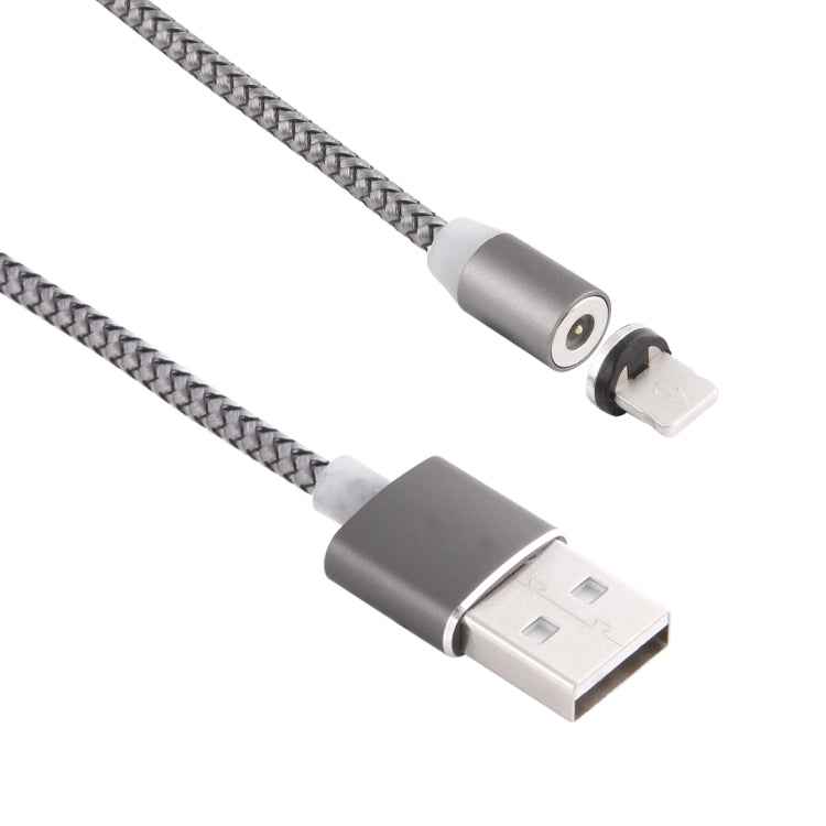 360 Degree Rotation 8 Pin to USB 2.0 Weave Style Magnetic Charging Cable with LED Indicator, Cable Length: 1m