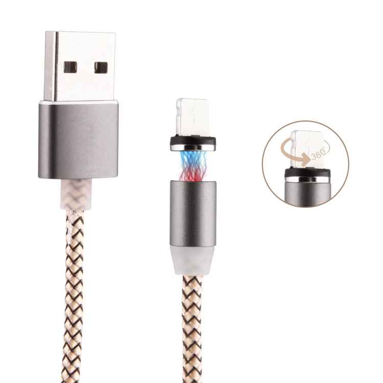 360 Degree Rotation 8 Pin to USB 2.0 Weave Style Magnetic Charging Cable with LED Indicator, Cable Length: 1m