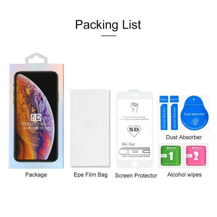 9H 5D White Full Glue Full Screen Tempered Glass Film for iPhone 6 / 6s