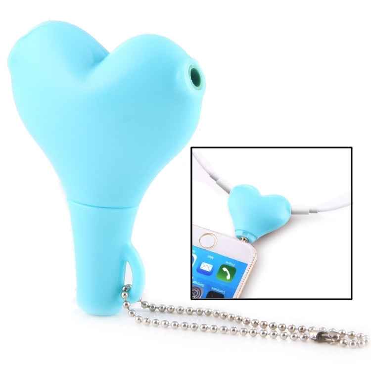 1 Male to 2 Females 3.5mm Jack Plug Multi-function Heart Shaped Earphone Audio Video Splitter Adapter with Key Chain for iPhone, iPad, iPod, Samsung, Xiaomi, HTC and Other 3.5 mm Audio Interface Electronic Digital Products