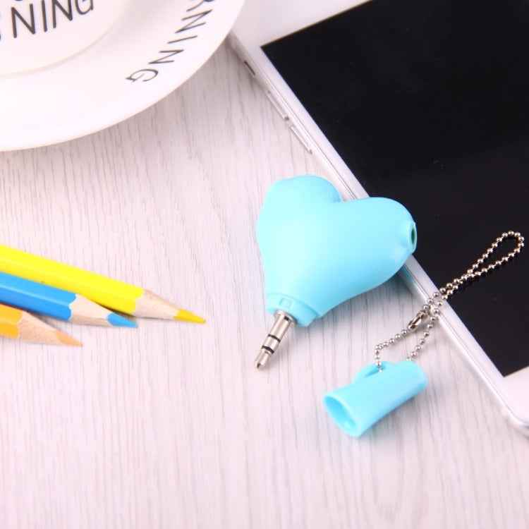 1 Male to 2 Females 3.5mm Jack Plug Multi-function Heart Shaped Earphone Audio Video Splitter Adapter with Key Chain for iPhone, iPad, iPod, Samsung, Xiaomi, HTC and Other 3.5 mm Audio Interface Electronic Digital Products