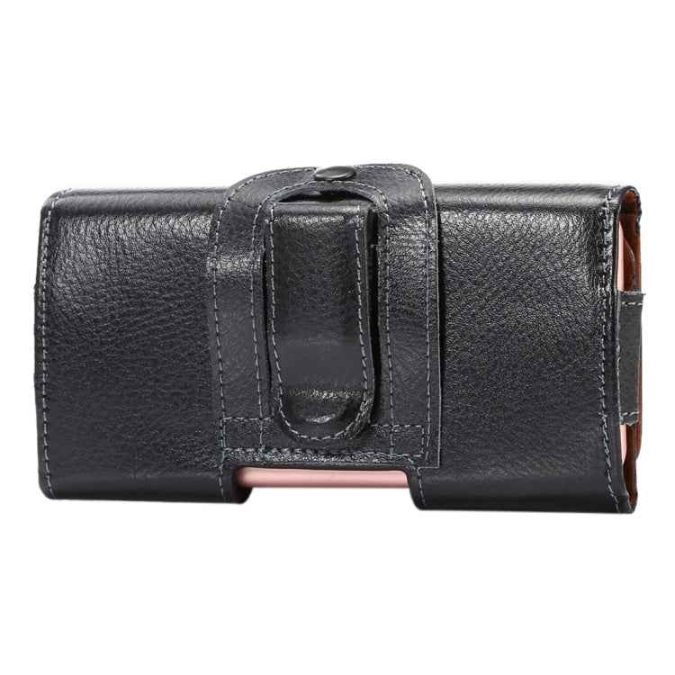 5.7 inch Litchi Texture Vertical Flip Thwartwise Genuine Leather Case / Waist Bag with Rotatable Back Splint for iPhone 7 & 6s Plus & 6 Plus, Galaxy Note 8 & Galaxy S6 Edge+ & A9 & A8, Huawei Mate 8 & Mate7, etc