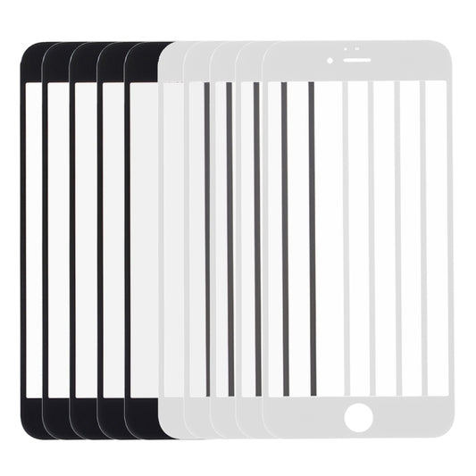 5 piezas negras + 5 piezas blancas para iPhone 6s y 6, lente de vidrio exterior de pantalla frontal, 5 negras y 5 blancas para i6s