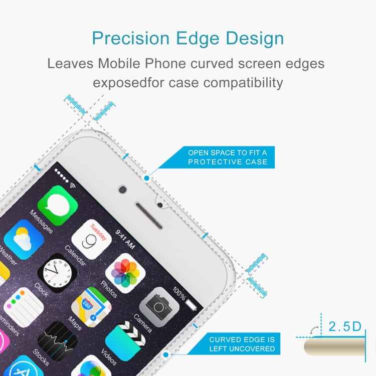 2 PCS for iPhone 8 / 7 / 6 / 6S 0.26mm 9H Surface Hardness 2.5D Explosion-proof Tempered Glass Non-full Screen Film, For iPhone 8 / 7 / 6 / 6S(2 PCS)