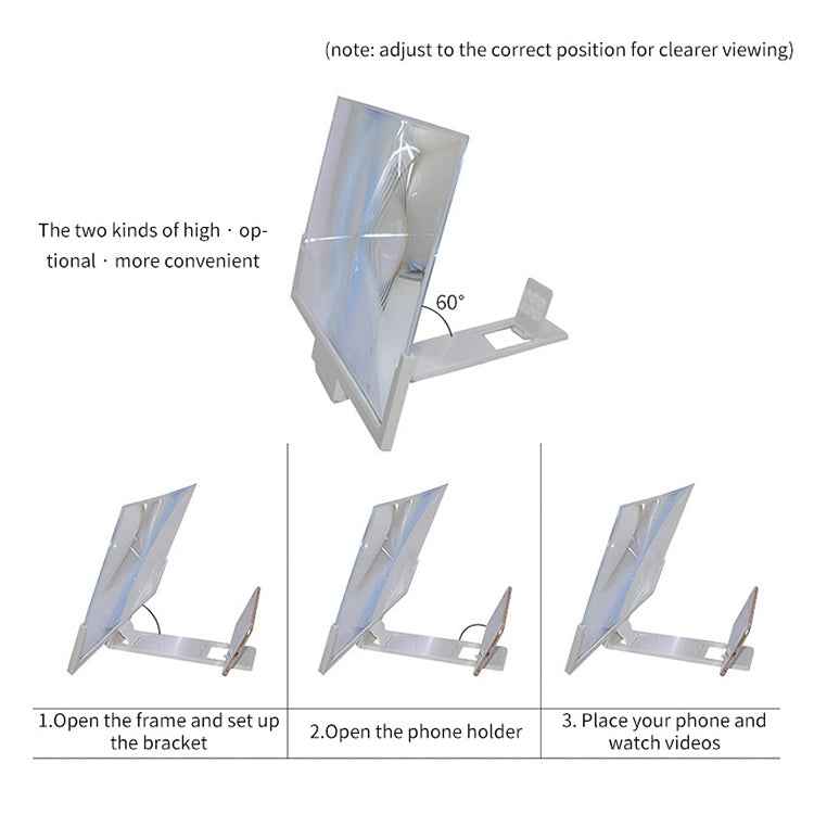 F3 14 inch Radiation Protection Universal Mobile Phone Screen Amplifier 3D HD Video Amplifier with Stand