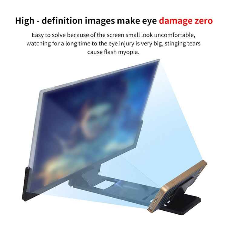F3 14 inch Radiation Protection Universal Mobile Phone Screen Amplifier 3D HD Video Amplifier with Stand