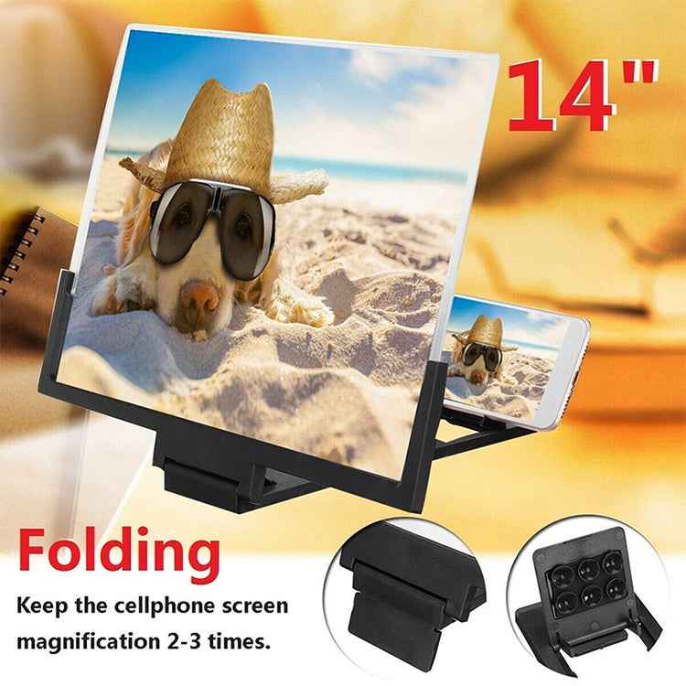 F3 14 inch Radiation Protection Universal Mobile Phone Screen Amplifier 3D HD Video Amplifier with Stand