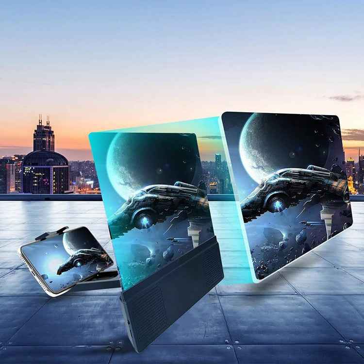 F5 12 inch Universal Mobile Phone Screen Amplifier HD Video Amplifier with Stand & Speaker, Charging Version