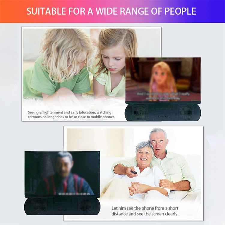 F9 10 inch Universal Chargeable Mobile Phone Screen Amplifier HD Video Amplifier with Silicone Suction Cup Stand & Bluetooth Speaker