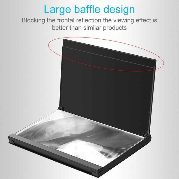 F18 12 inch Rotatable Folding Universal Mobile Phone Screen Amplifier HD Video Amplifier with Block Light Card, Book Shape Version