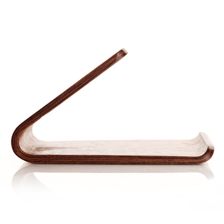 JS01 Wooden Desktop Phone Holder Universal Curved Wood Support Frame For Tablet Phones (Lindens)