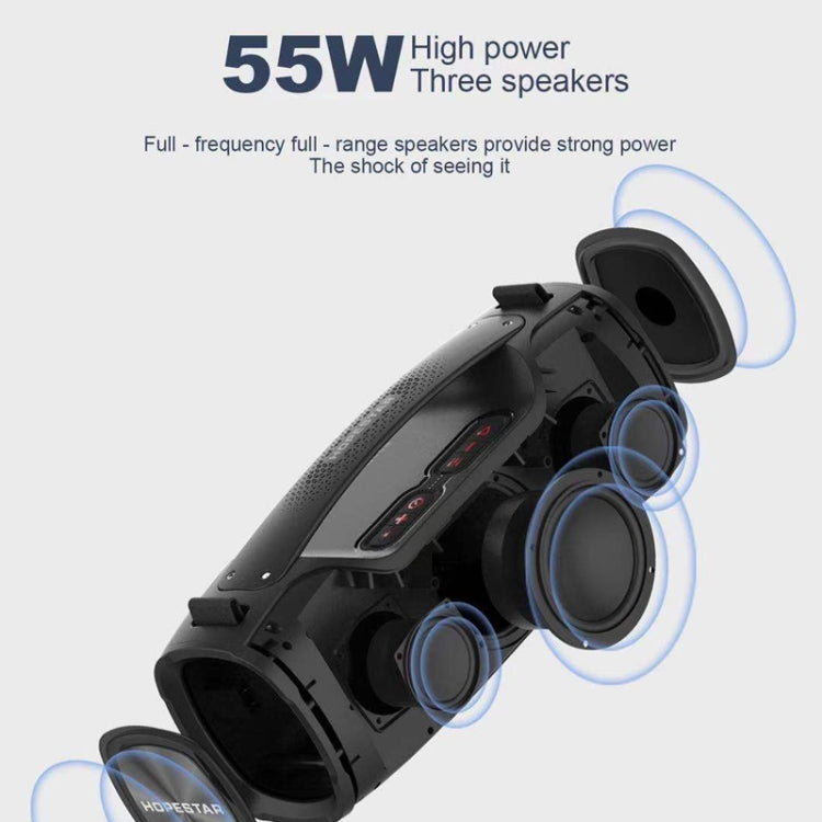 HOPESTAR A6X TWS Portable Outdoor Bluetooth Speaker with Colorful Music Lights, Support Power Bank & Hands-free Call & U Disk & TF Card & 3.5mm AUX, A6X Green, A6X Black