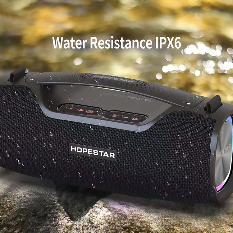 HOPESTAR A6X TWS Portable Outdoor Bluetooth Speaker with Colorful Music Lights, Support Power Bank & Hands-free Call & U Disk & TF Card & 3.5mm AUX, A6X Green, A6X Black