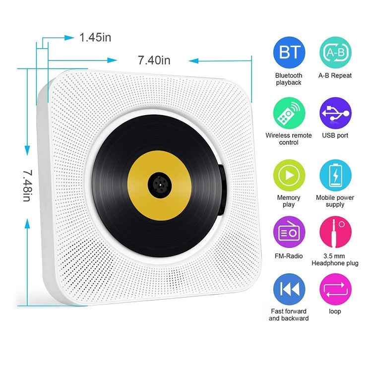 The Second Generation Portable Digital Display Bluetooth Speaker CD Player with Remote Control