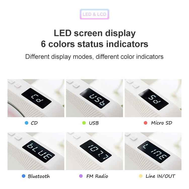 The Second Generation Portable Digital Display Bluetooth Speaker CD Player with Remote Control