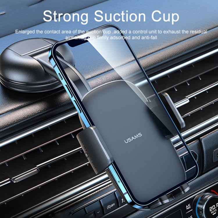 USAMS ZJ063 Car Center Console Retractable Phone Holder for 4.7-7.2 inch Mobile Phones
