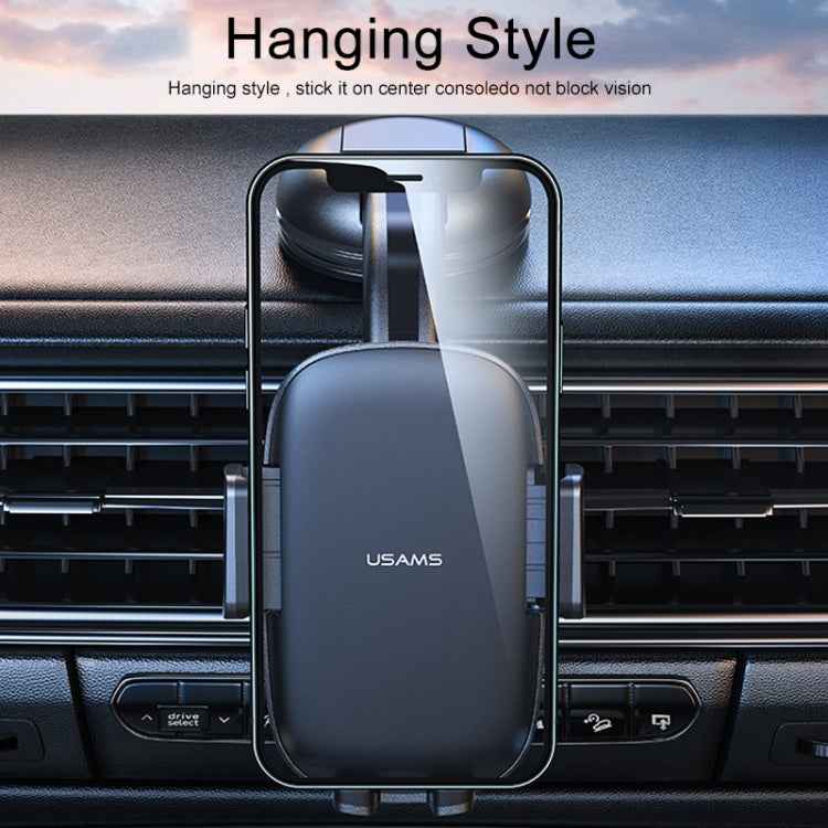 USAMS ZJ063 Car Center Console Retractable Phone Holder for 4.7-7.2 inch Mobile Phones