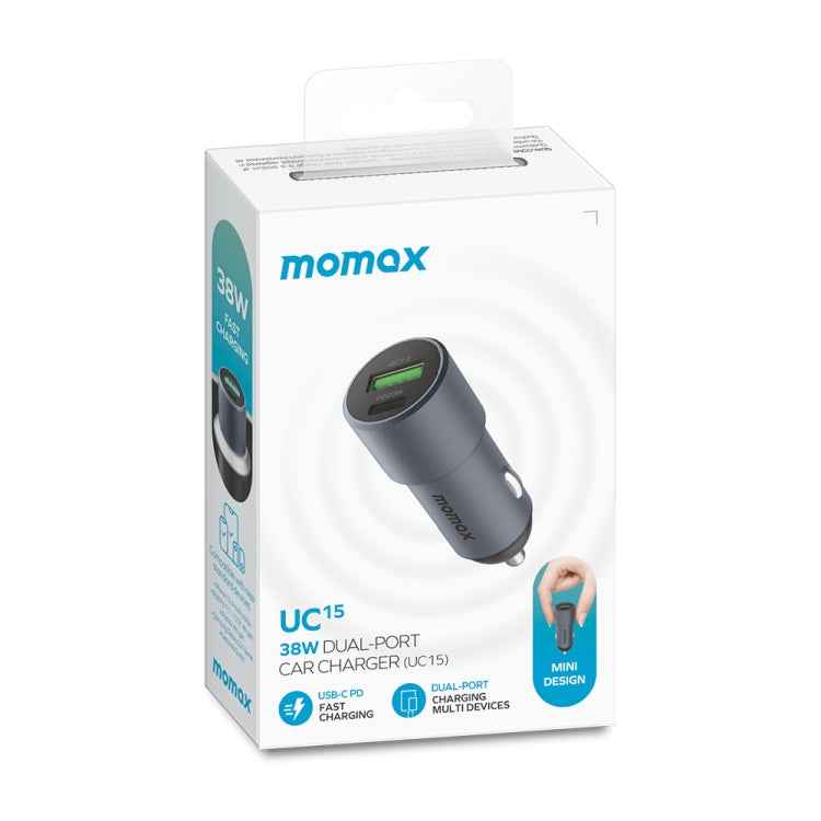 MOMAX UC15 38W PD + QC3.0 Dual Ports Car Charger