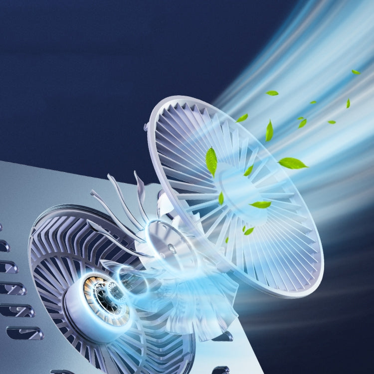 R-JUST HZ22 Dual-purpose Desktop Fan Aluminum Alloy Laptop Bracket with Light