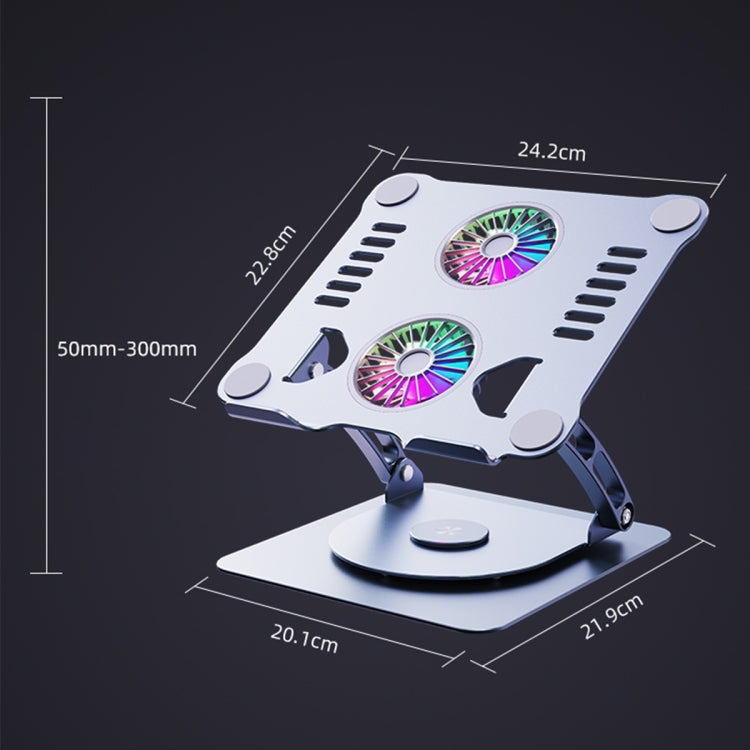 R- JUST HZ13-1 Rotating Foldable Multi-Angle Aluminum Alloy Laptop Fan Bracket, HZ13-1 Grey, HZ13-1 Silver