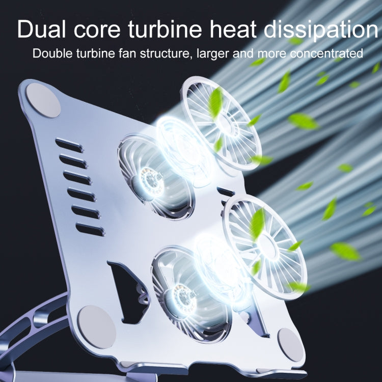 R- JUST HZ13-1 Rotating Foldable Multi-Angle Aluminum Alloy Laptop Fan Bracket, HZ13-1 Grey, HZ13-1 Silver