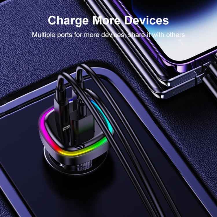 REMAX RCC330 Earl Series 3 in 1 Car 66W PD Fast Charger with Indicator Light, RCC330