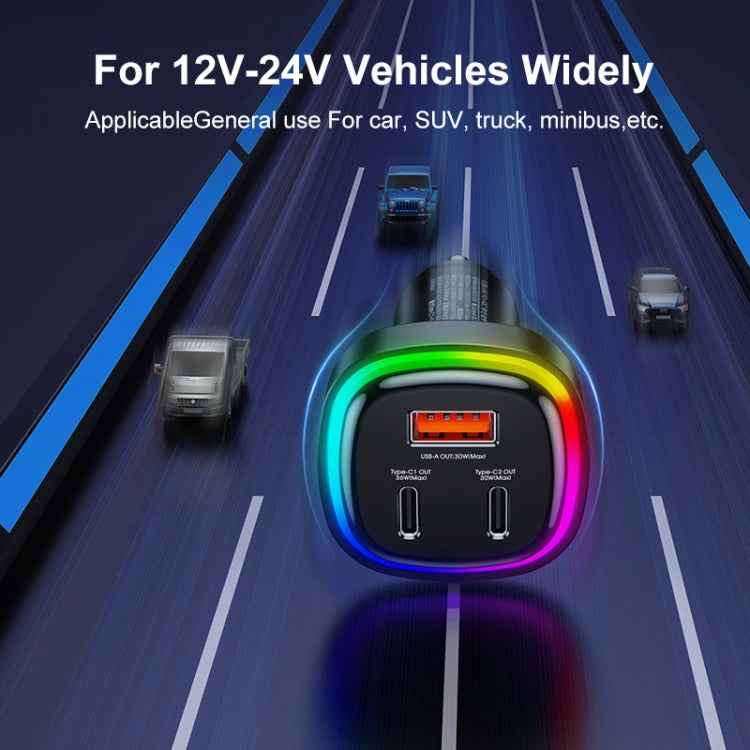 REMAX RCC330 Earl Series 3 in 1 Car 66W PD Fast Charger with Indicator Light, RCC330