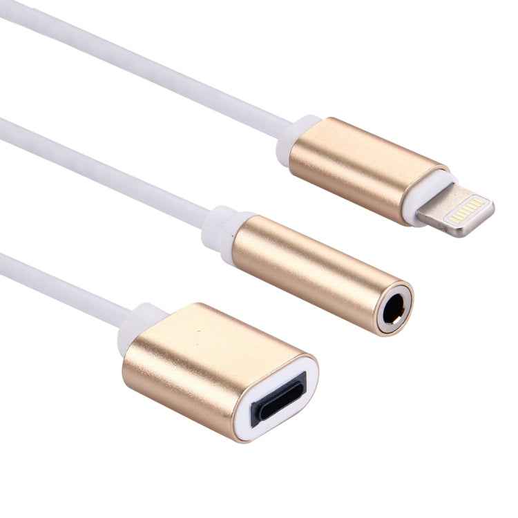 10cm 8 Pin Female & 3.5mm Audio Female to 8 Pin Male Charger Adapter Cable, Support All IOS Systems