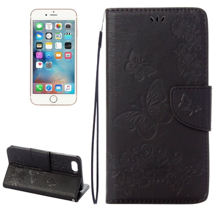 For iPhone 8 & 7 Pressed Flowers Butterfly Pattern Horizontal Flip Leather Case with Holder & Card Slots & Wallet