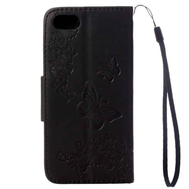 For iPhone 8 & 7 Pressed Flowers Butterfly Pattern Horizontal Flip Leather Case with Holder & Card Slots & Wallet