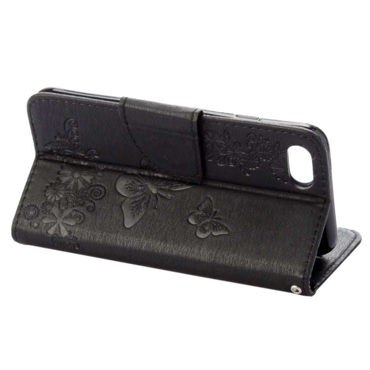 For iPhone 8 & 7 Pressed Flowers Butterfly Pattern Horizontal Flip Leather Case with Holder & Card Slots & Wallet
