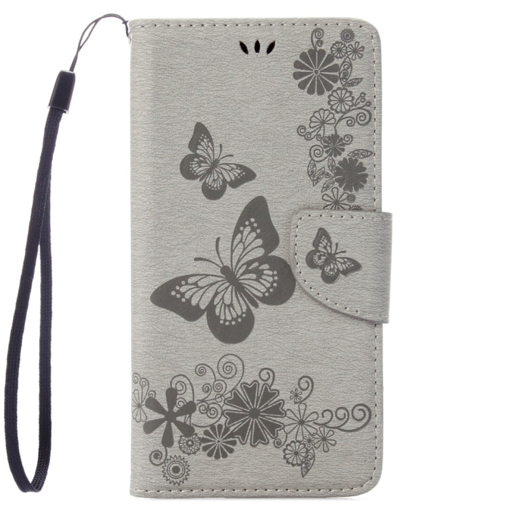 For iPhone 8 & 7 Pressed Flowers Butterfly Pattern Horizontal Flip Leather Case with Holder & Card Slots & Wallet