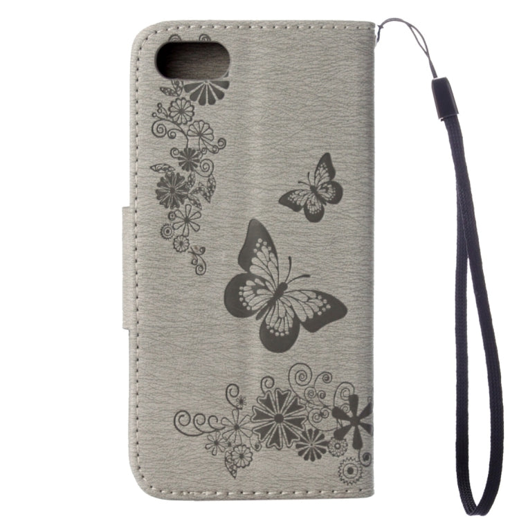 For iPhone 8 & 7 Pressed Flowers Butterfly Pattern Horizontal Flip Leather Case with Holder & Card Slots & Wallet