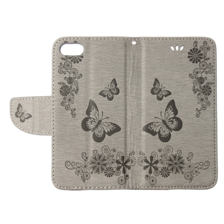 For iPhone 8 & 7 Pressed Flowers Butterfly Pattern Horizontal Flip Leather Case with Holder & Card Slots & Wallet