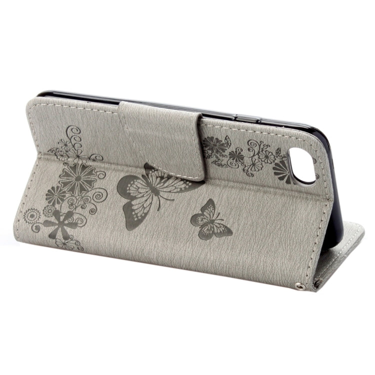 For iPhone 8 & 7 Pressed Flowers Butterfly Pattern Horizontal Flip Leather Case with Holder & Card Slots & Wallet