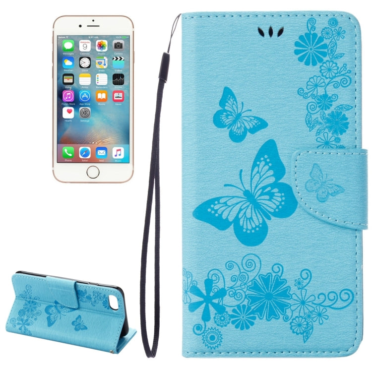 For iPhone 8 & 7 Pressed Flowers Butterfly Pattern Horizontal Flip Leather Case with Holder & Card Slots & Wallet