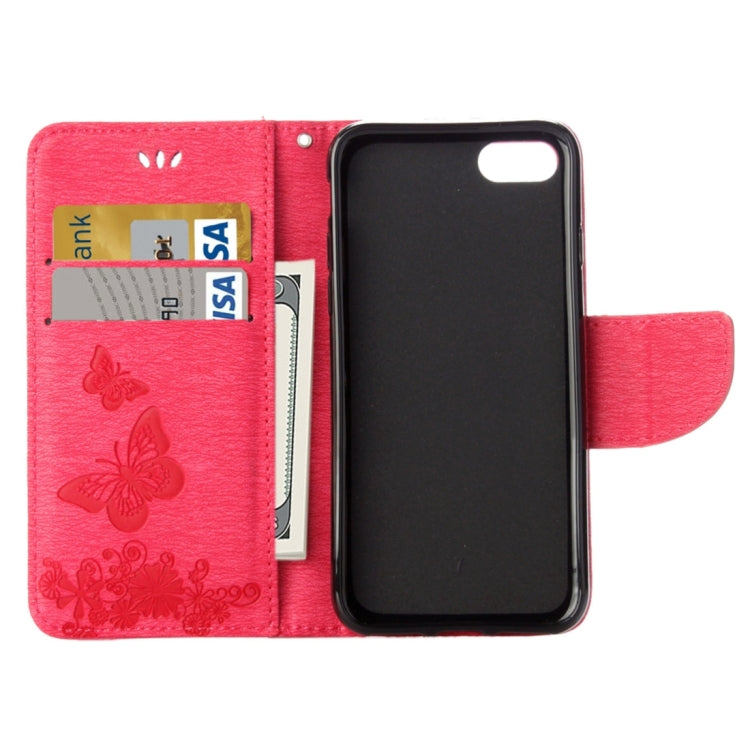 For iPhone 8 & 7 Pressed Flowers Butterfly Pattern Horizontal Flip Leather Case with Holder & Card Slots & Wallet