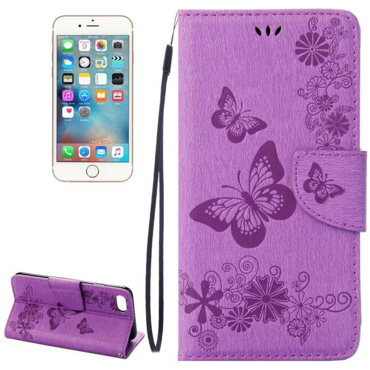 For iPhone 8 & 7 Pressed Flowers Butterfly Pattern Horizontal Flip Leather Case with Holder & Card Slots & Wallet